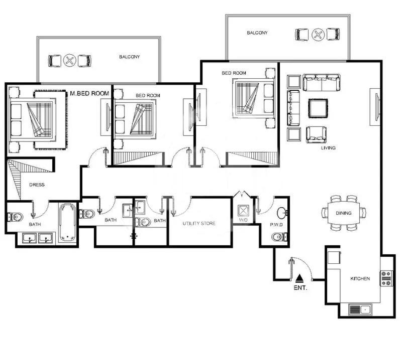 Spacious 3Br Plus Maids Burj Khalifa View Dubai Exterior photo